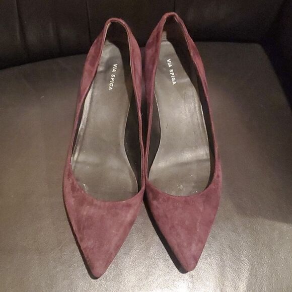VIA SPIGA Eggplant Suede Heels - Size 8.5 - Picture 2 of 7